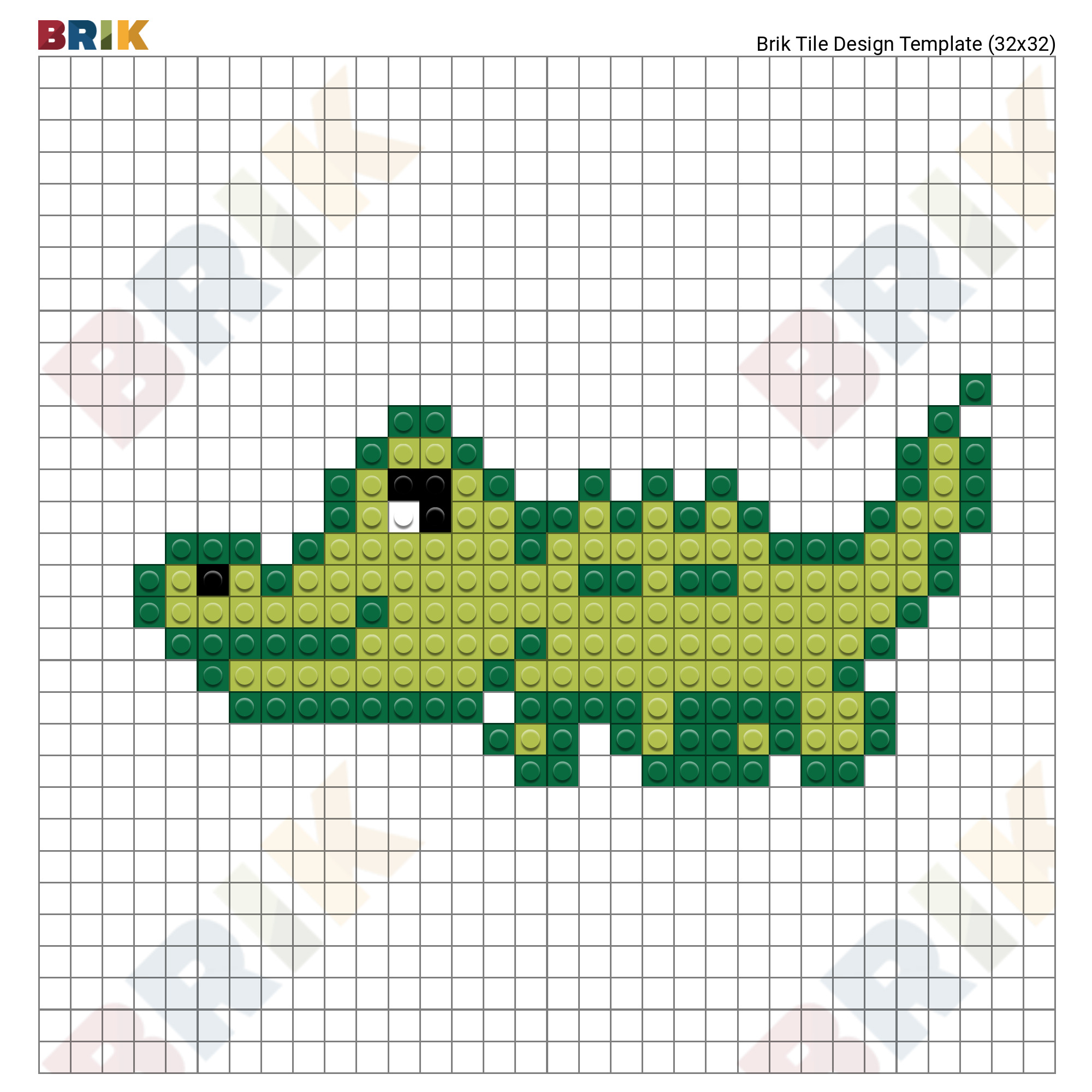 Alligator Pixel Art Brik