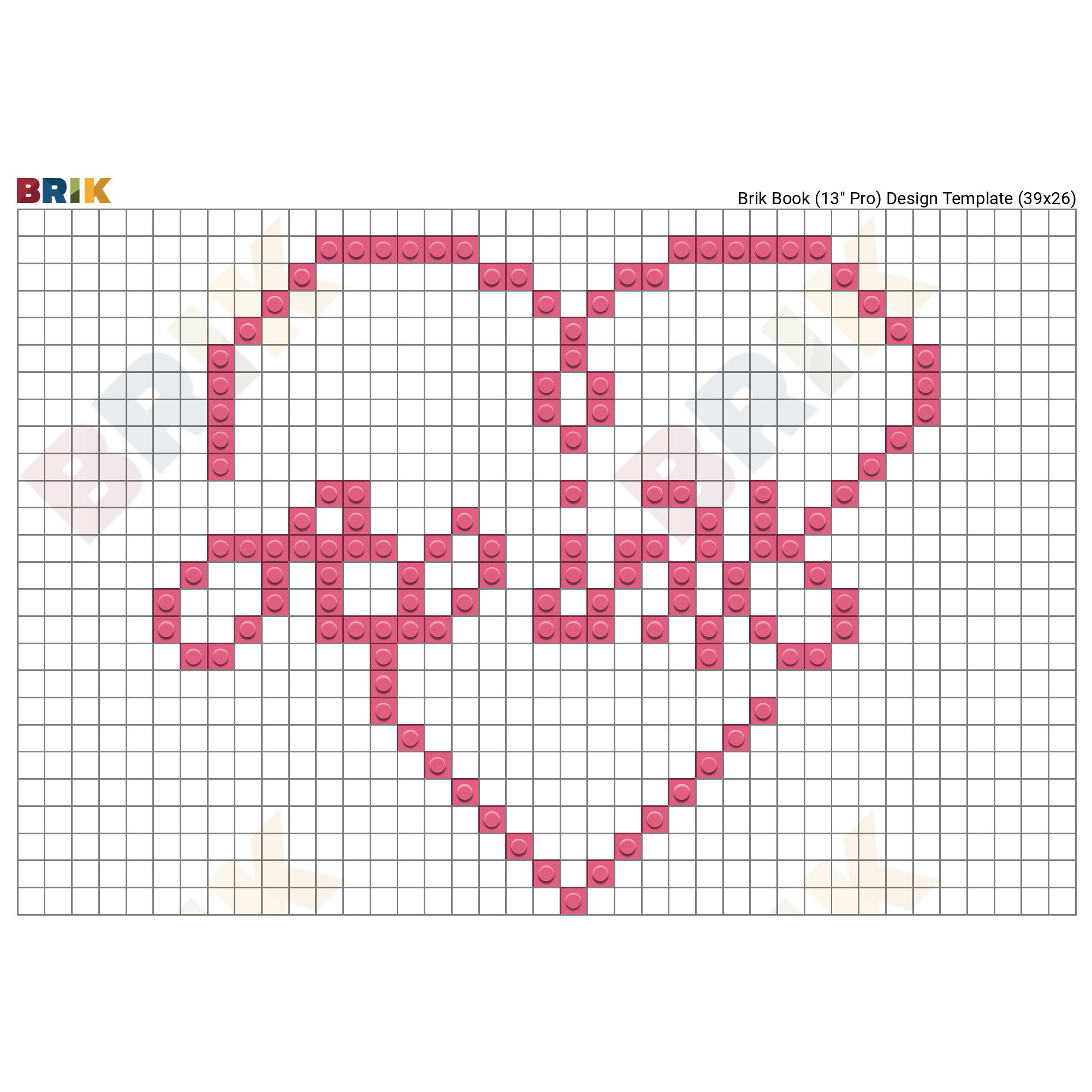 23) Apink Pixel Art – BRIK Within Pixel Heart Pop Up Card Template