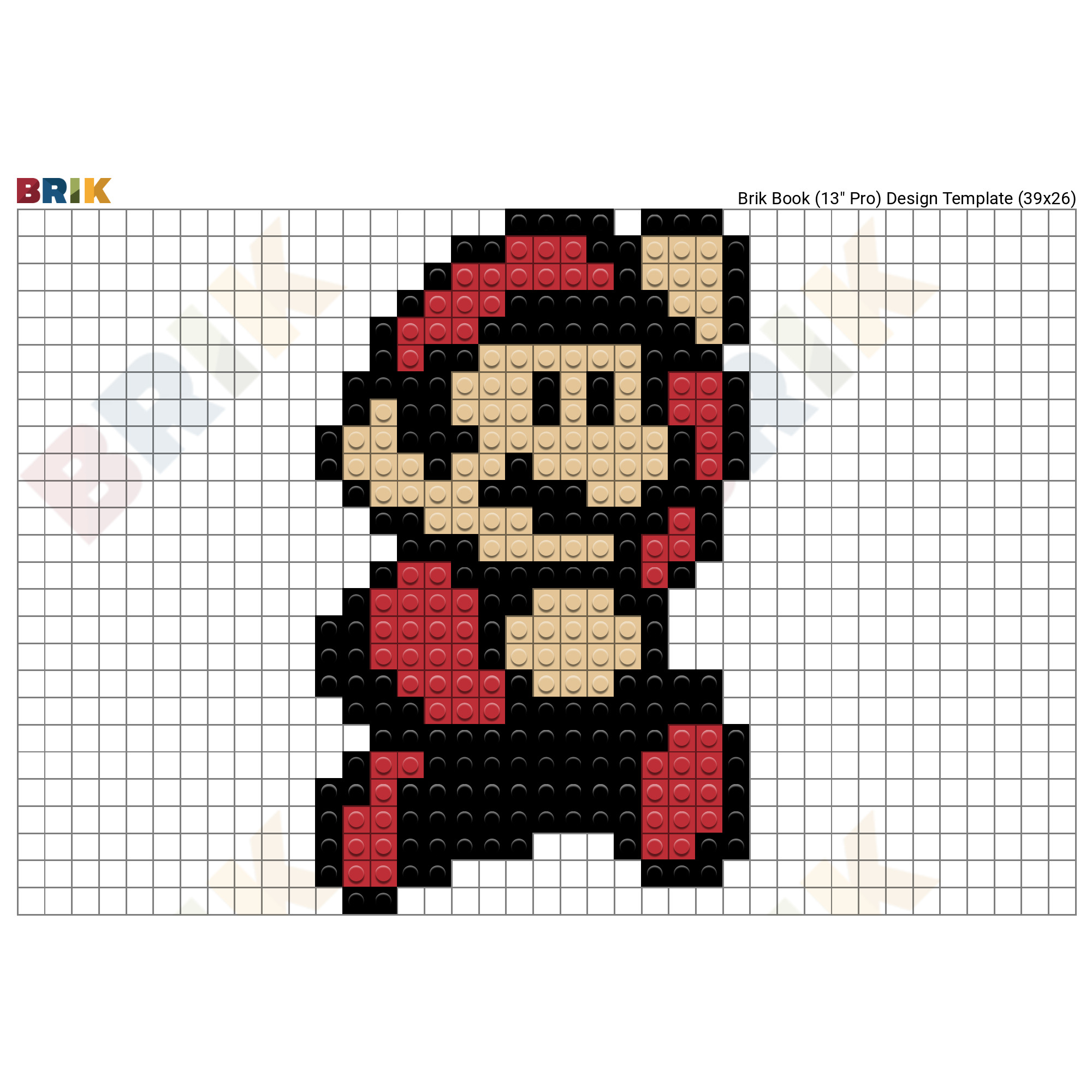 Big Mario Pixel Art Grid