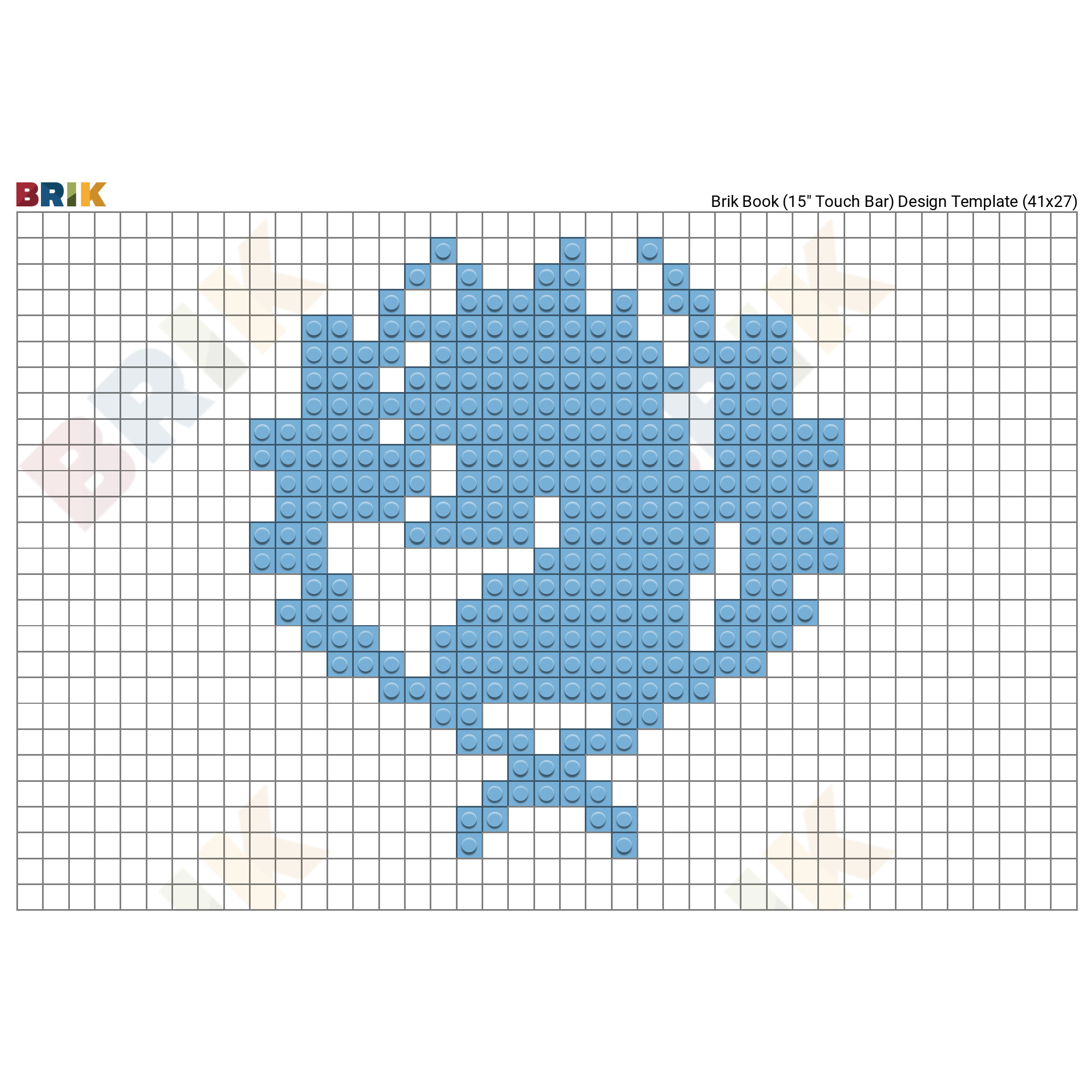 Blue Pegasus Pixel Art Brik