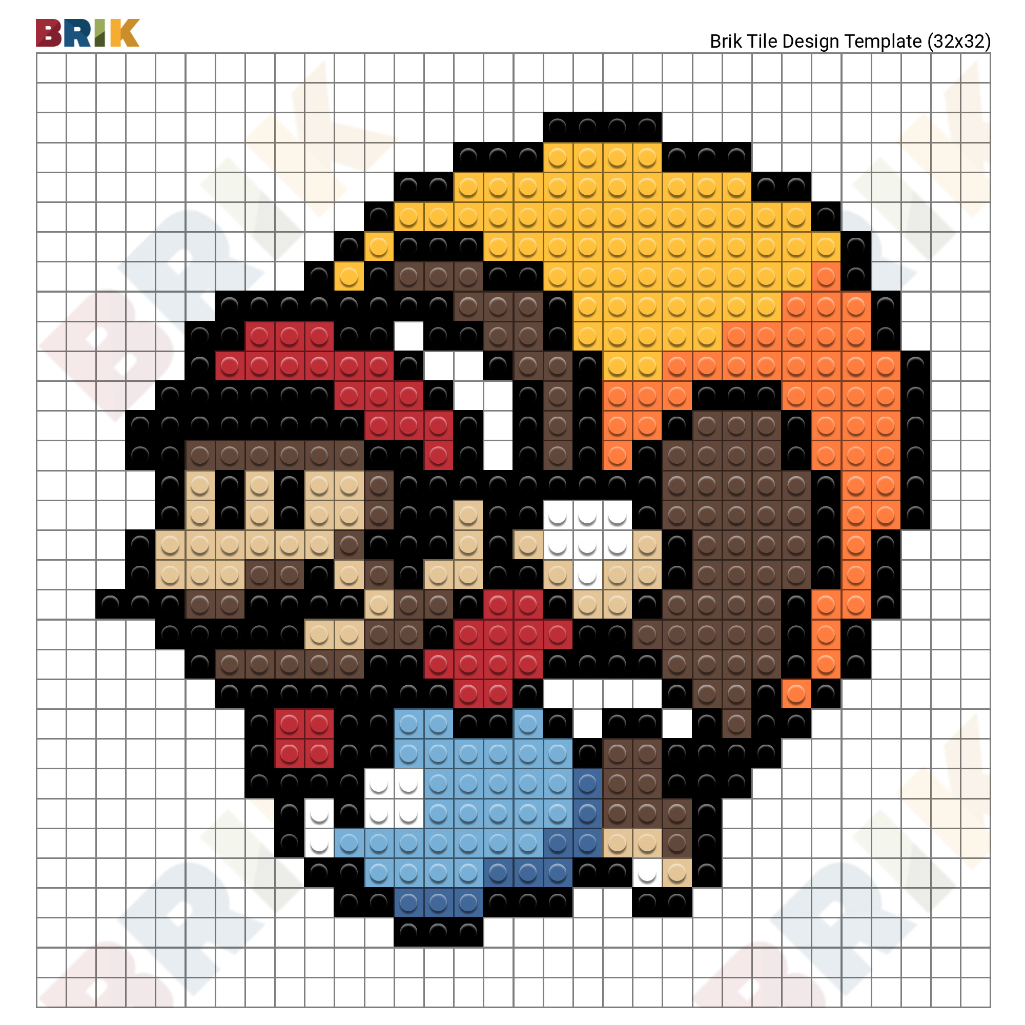 Caped Mario Pixel Art Brik