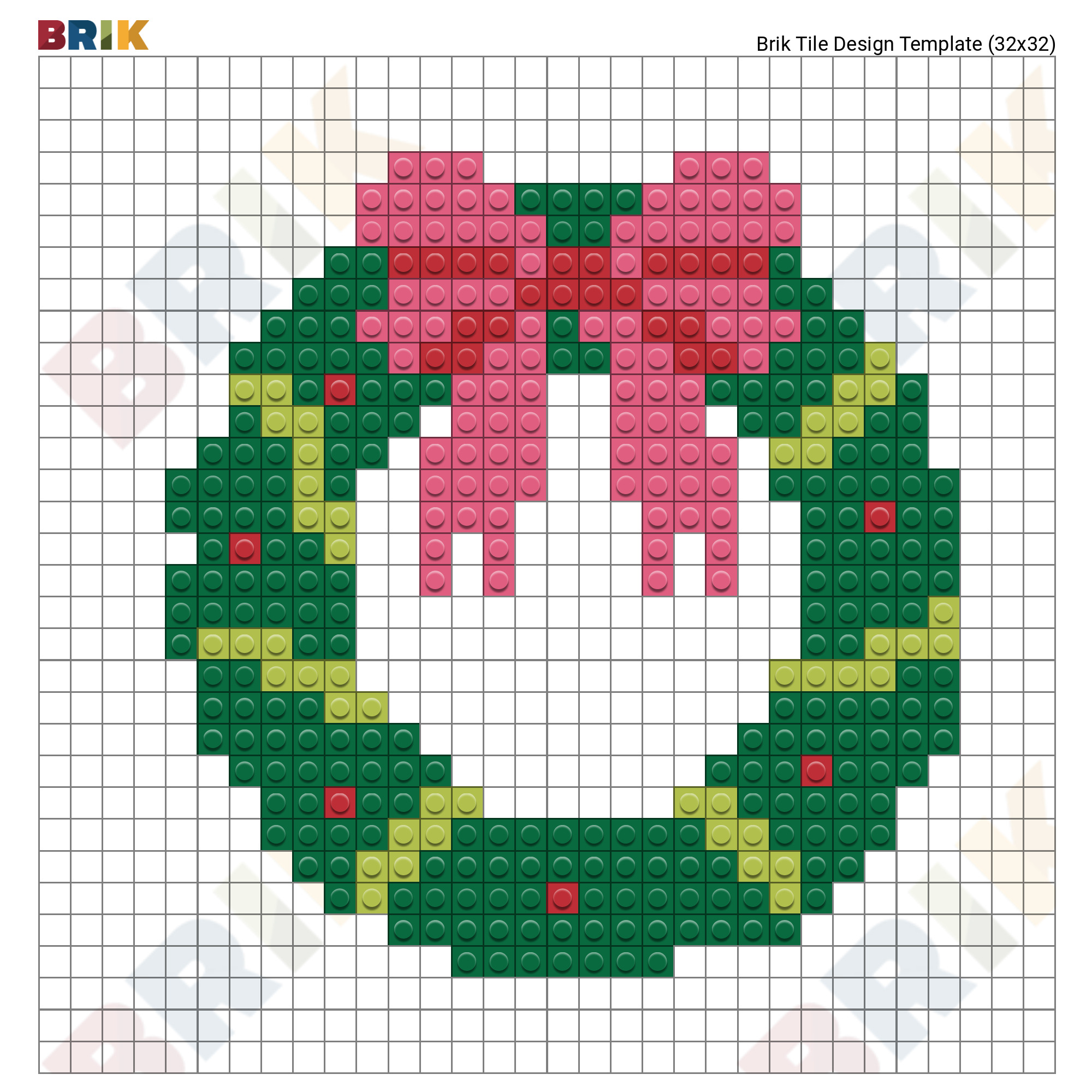 Christmas Wreaths Pixel Art Brik