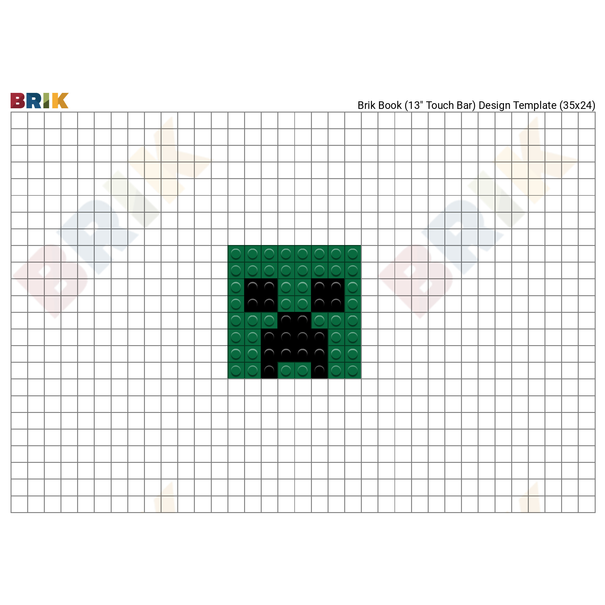 Pixel art of a creeper face from minecraft