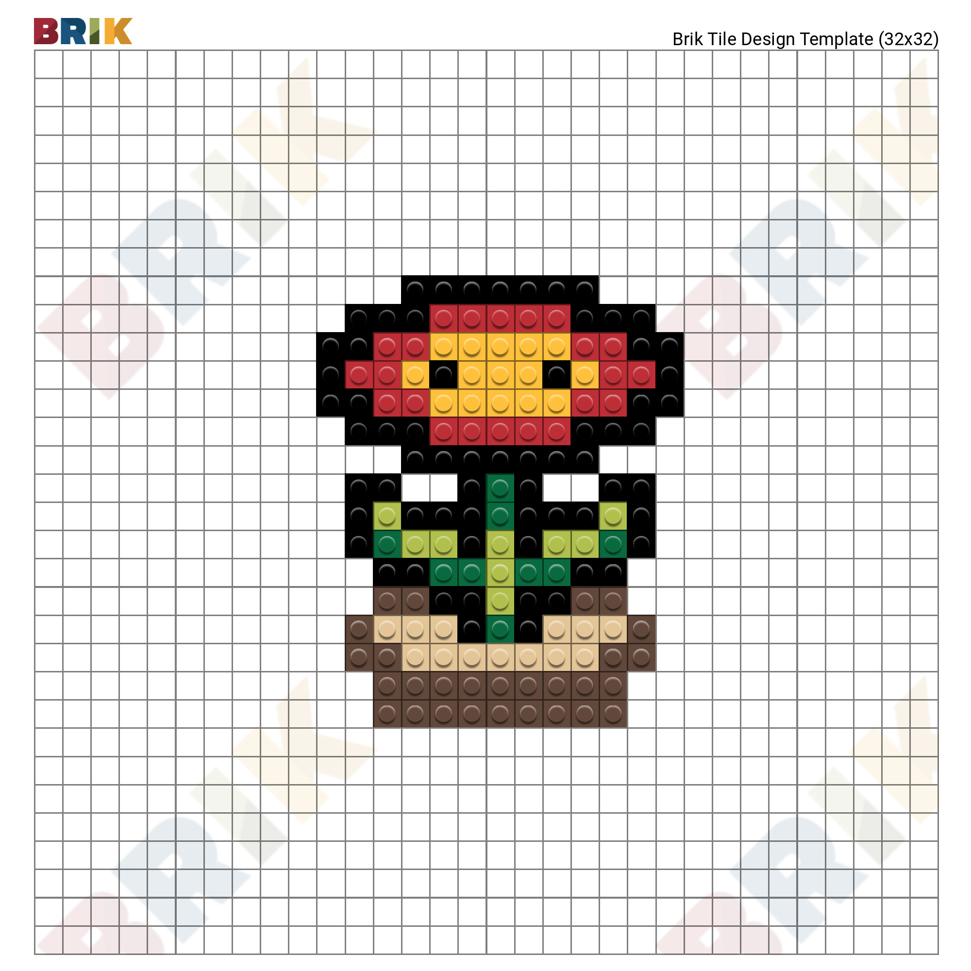 Fire Flower Plant Pixel Art Brik