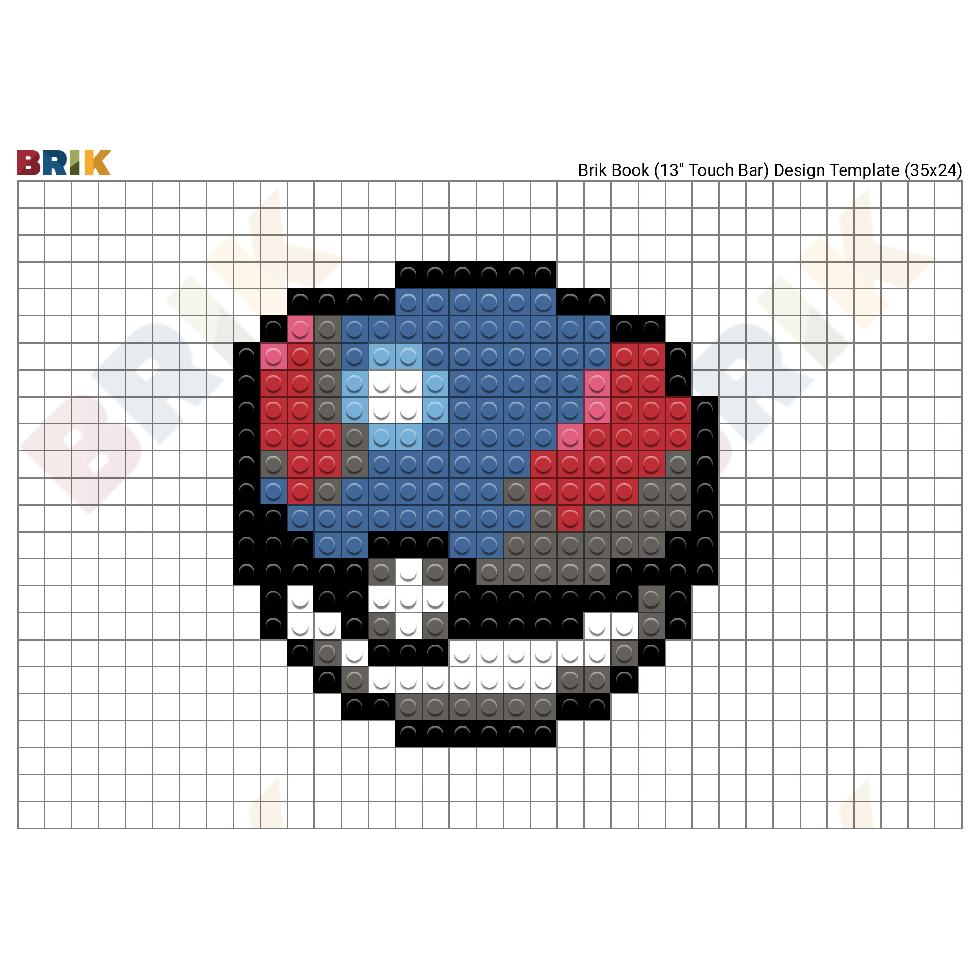 pokeball pixel grid