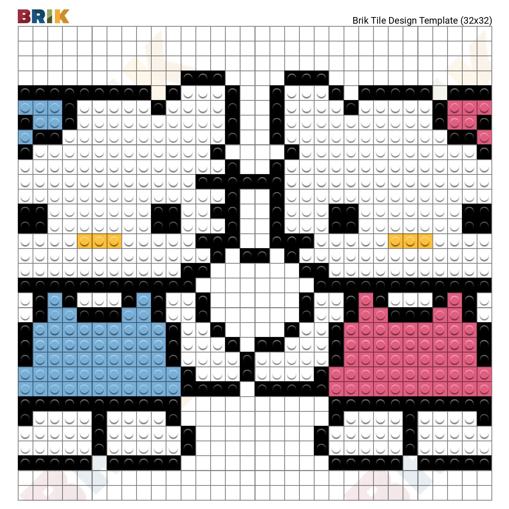 Hello Kitty Pixel Art Wall Poster - Build Your Own with Bricks! - BRIK