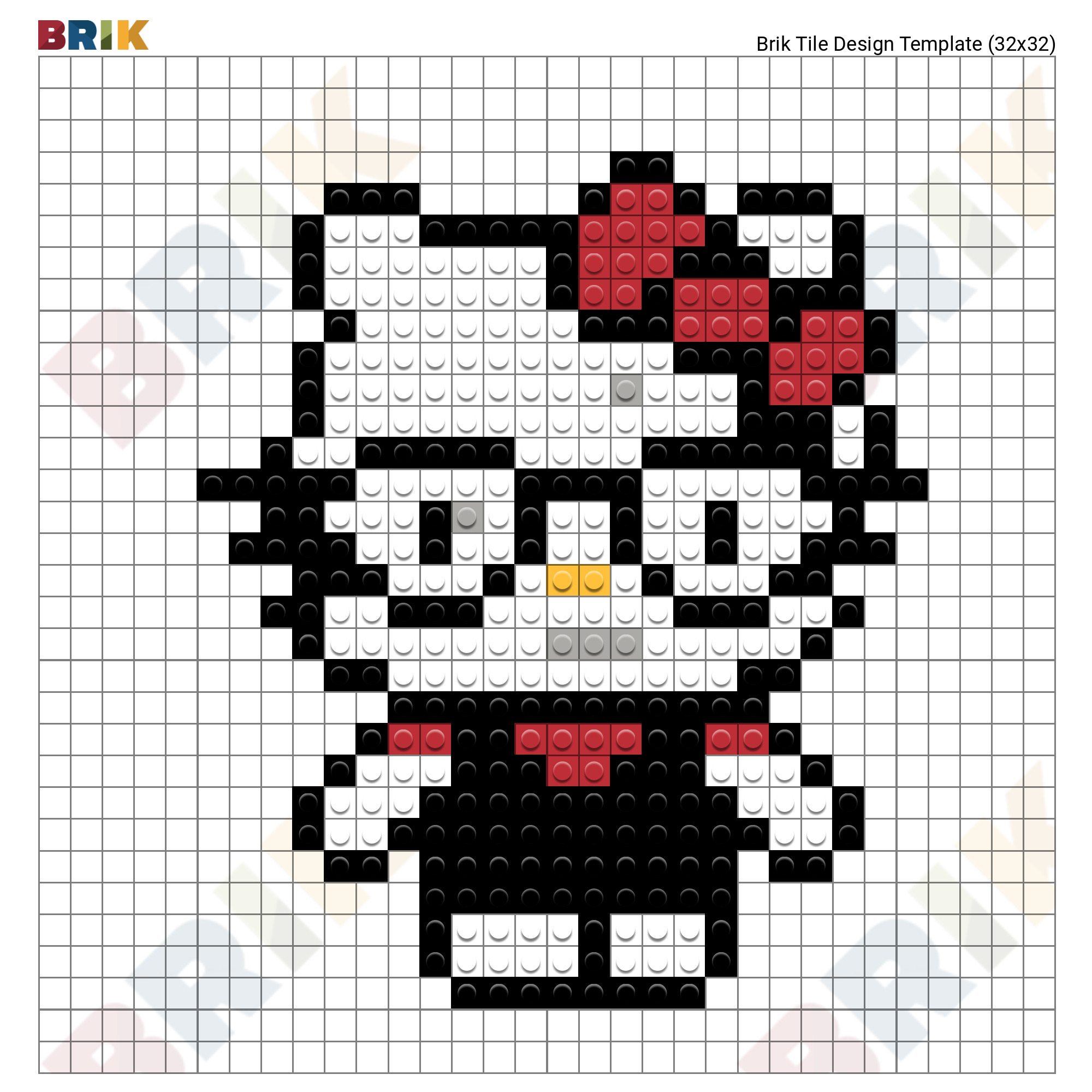 AI Art Generator: 32x32 pixel art sanrio hello kitty grid