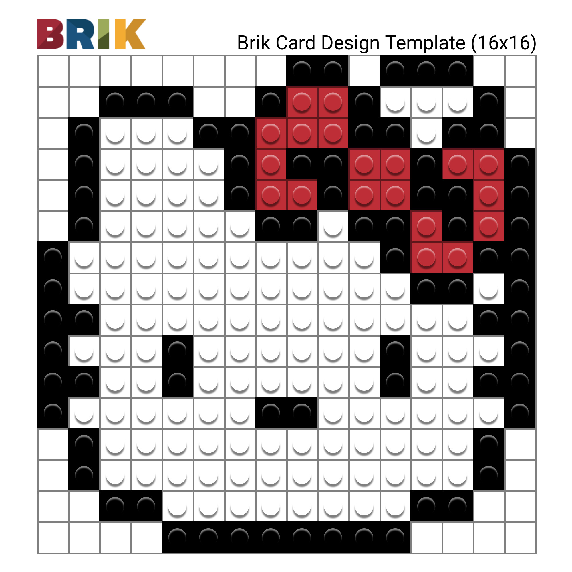 Hello Kitty Pixel Art Wall Poster - Build Your Own with Bricks! - BRIK