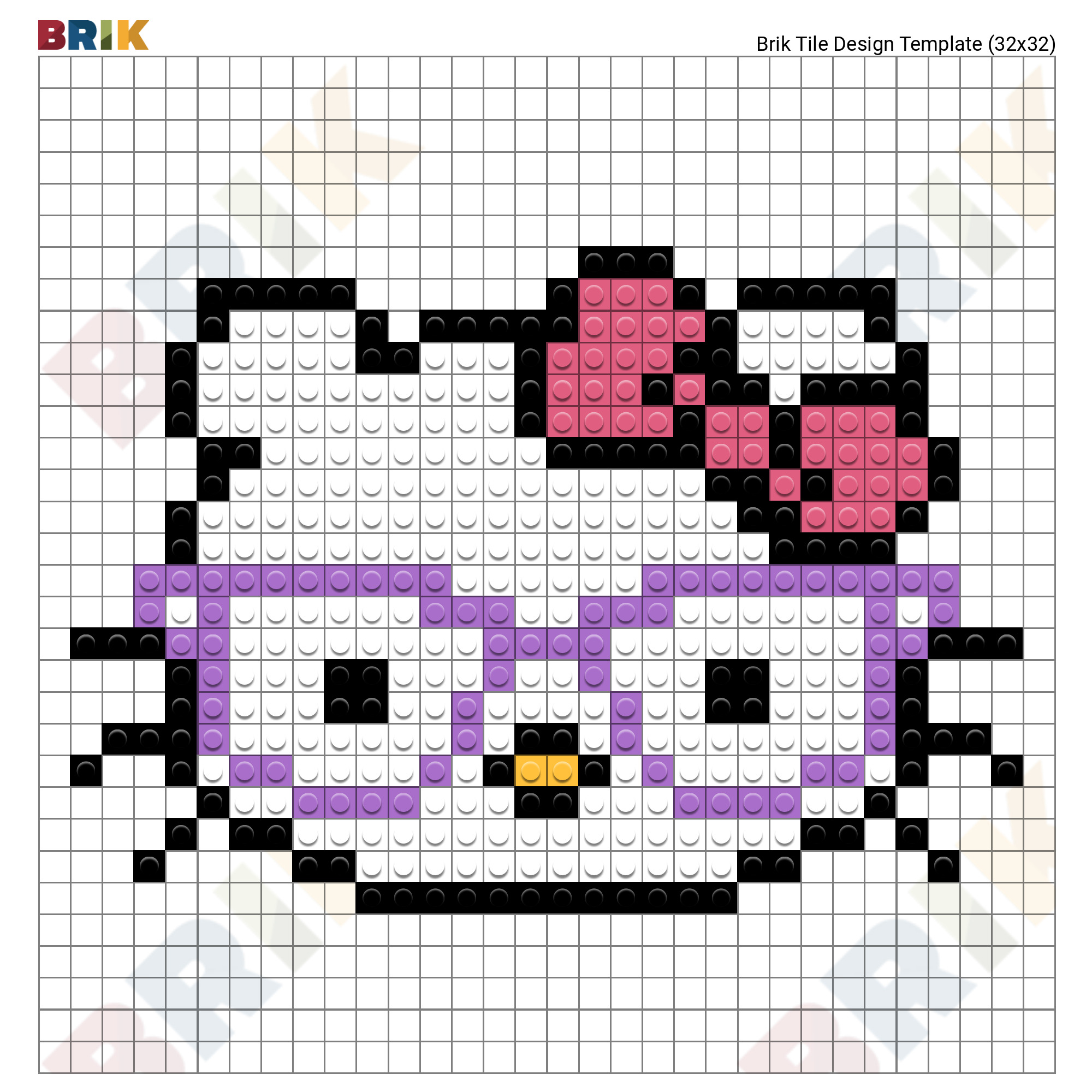 AI Art Generator: 32x32 pixel art sanrio hello kitty grid