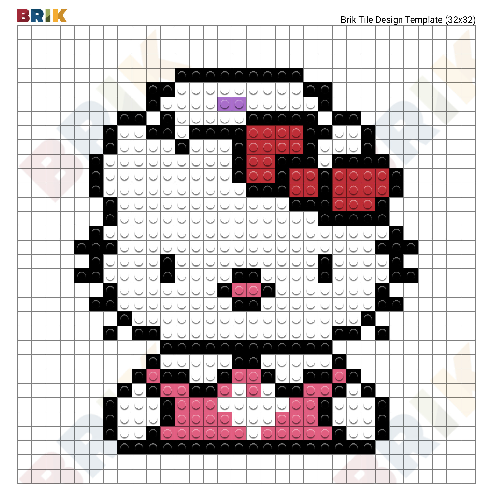 AI Art Generator: 32x32 pixel art sanrio hello kitty grid