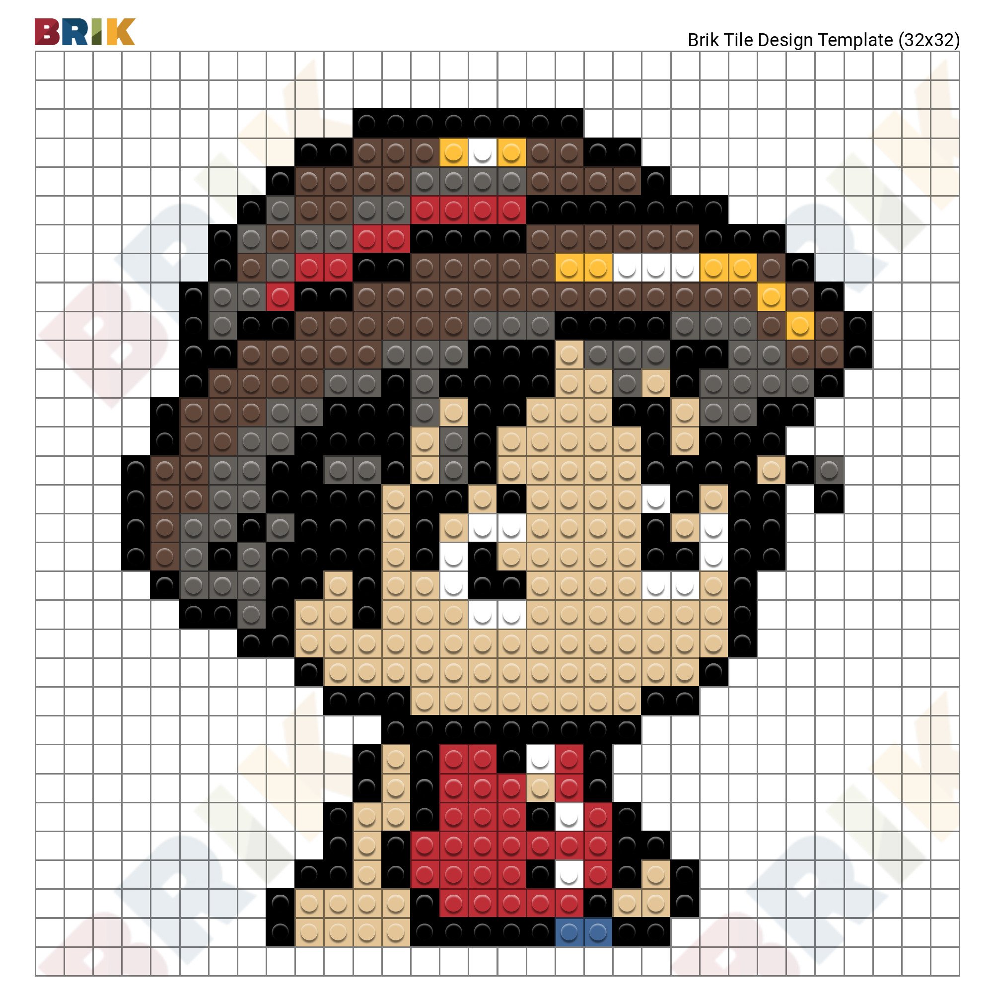 One Piece Luffy Pixel Art – BRIK