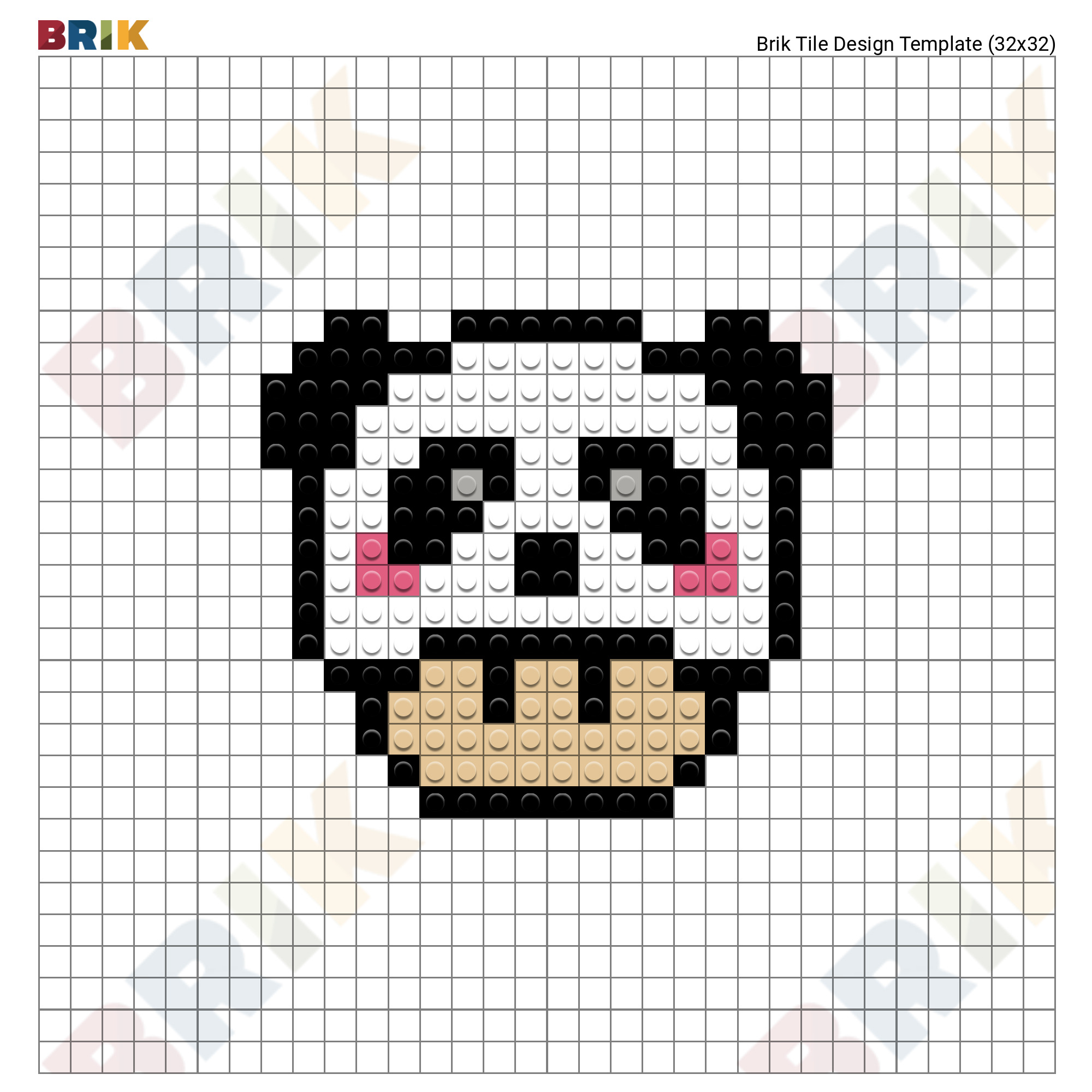 Panda Mario Mushroom Pixel Art Brik