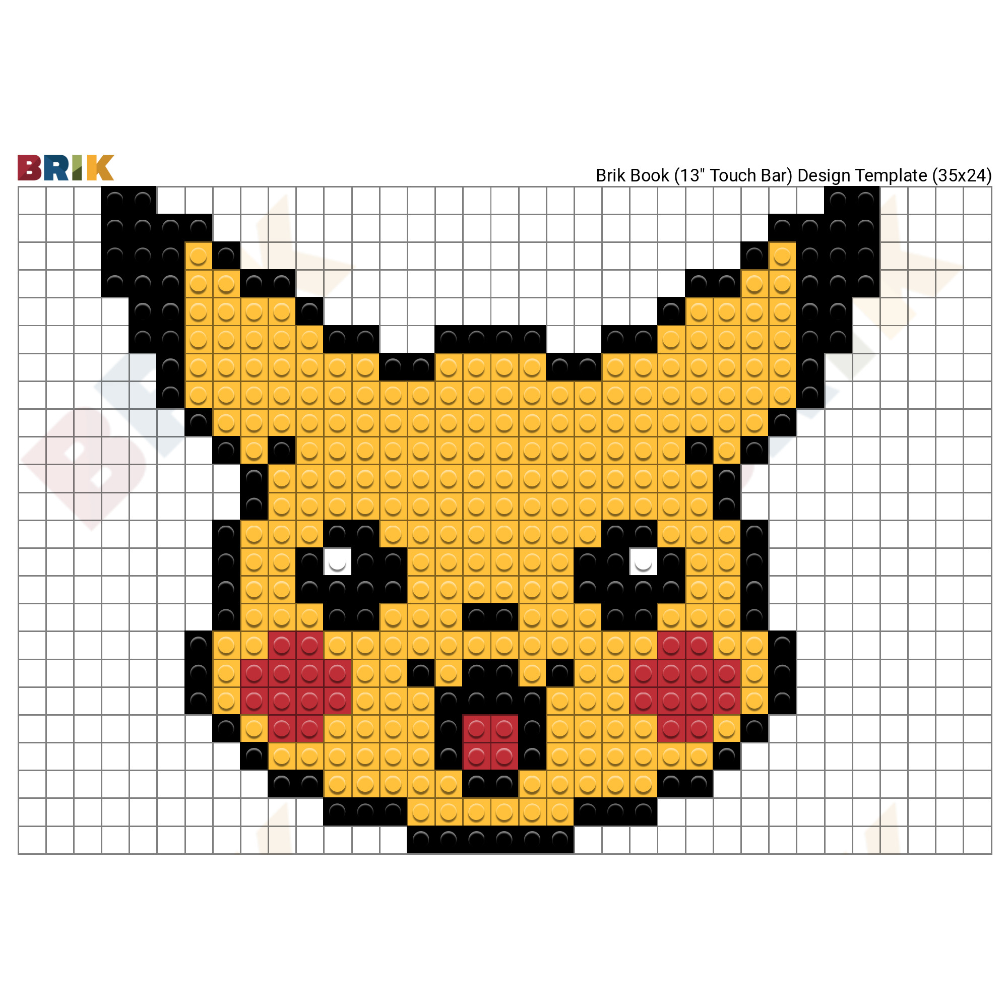 pikachu pixel art template