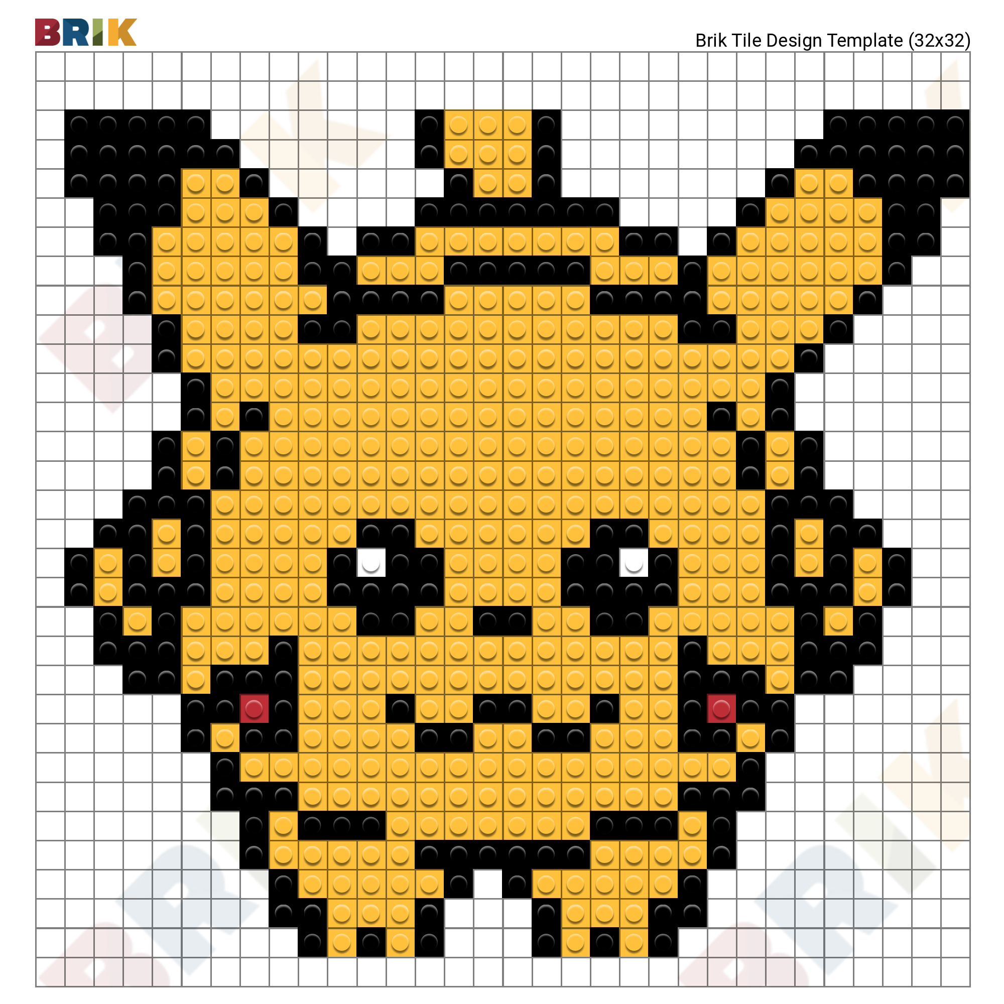 Pikachu Pixel Art Brik