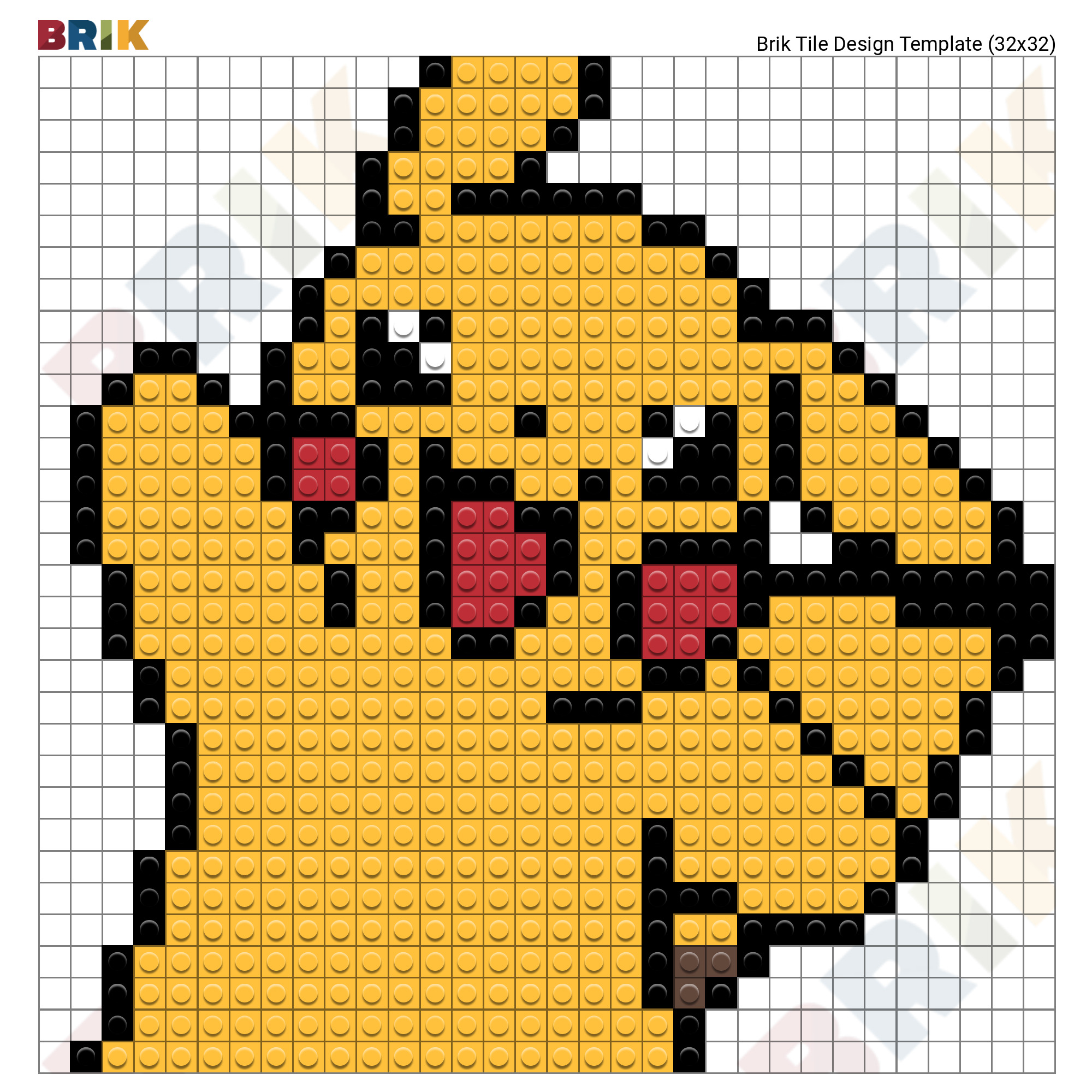 Pikachu Pixel Art 32x32 - Garland Sp FAF