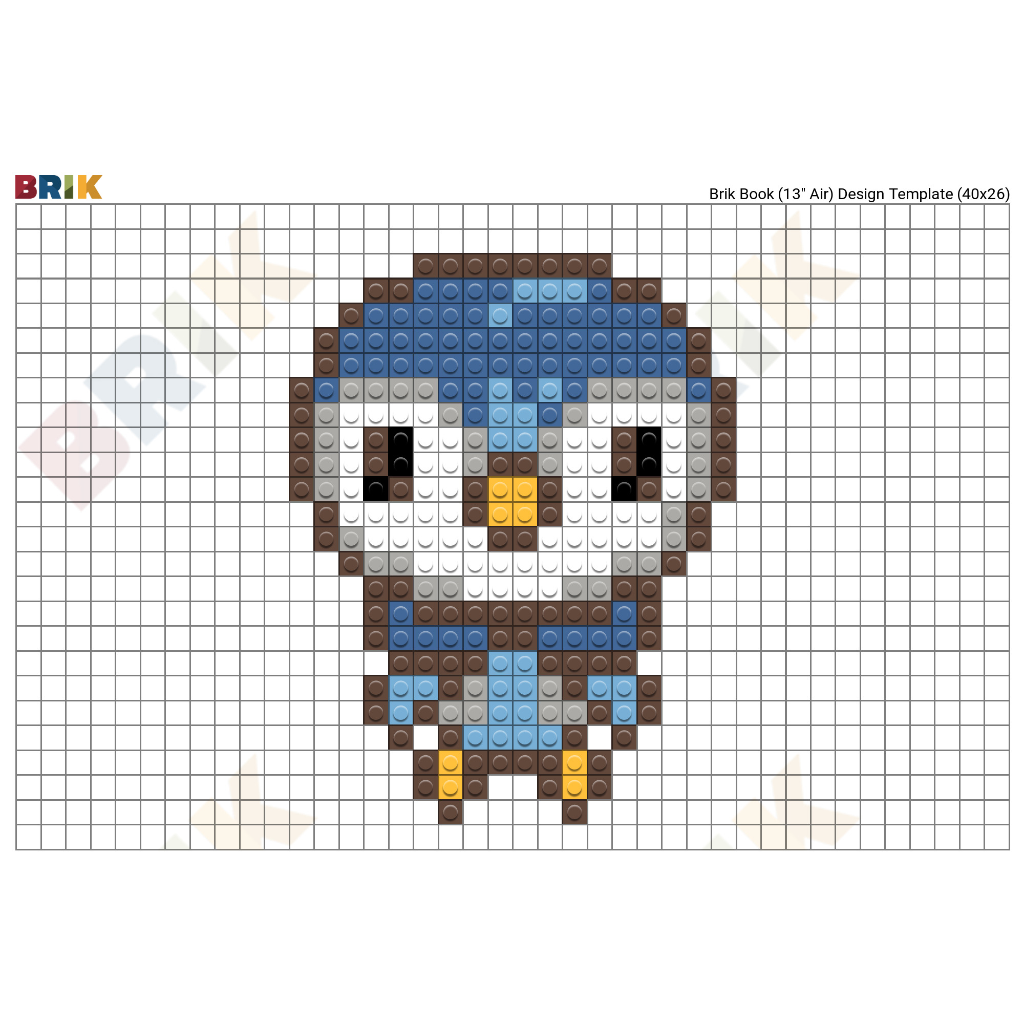 Piplup Pokemon - Pix Brix Template