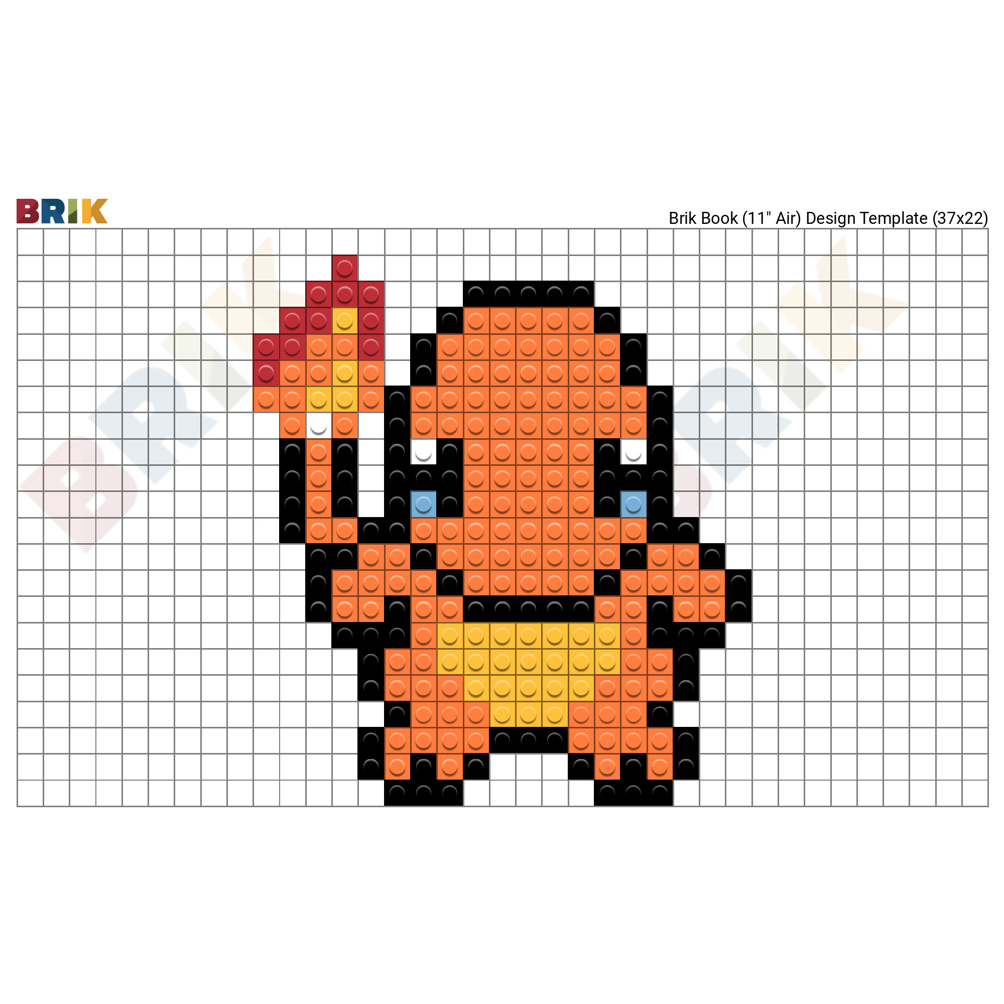 grille pixel art charmander