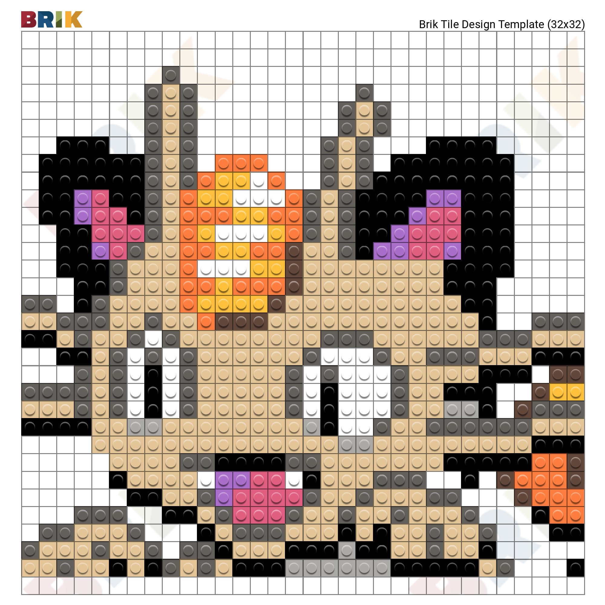 Pokemon Pixel Art 32x32 Grid