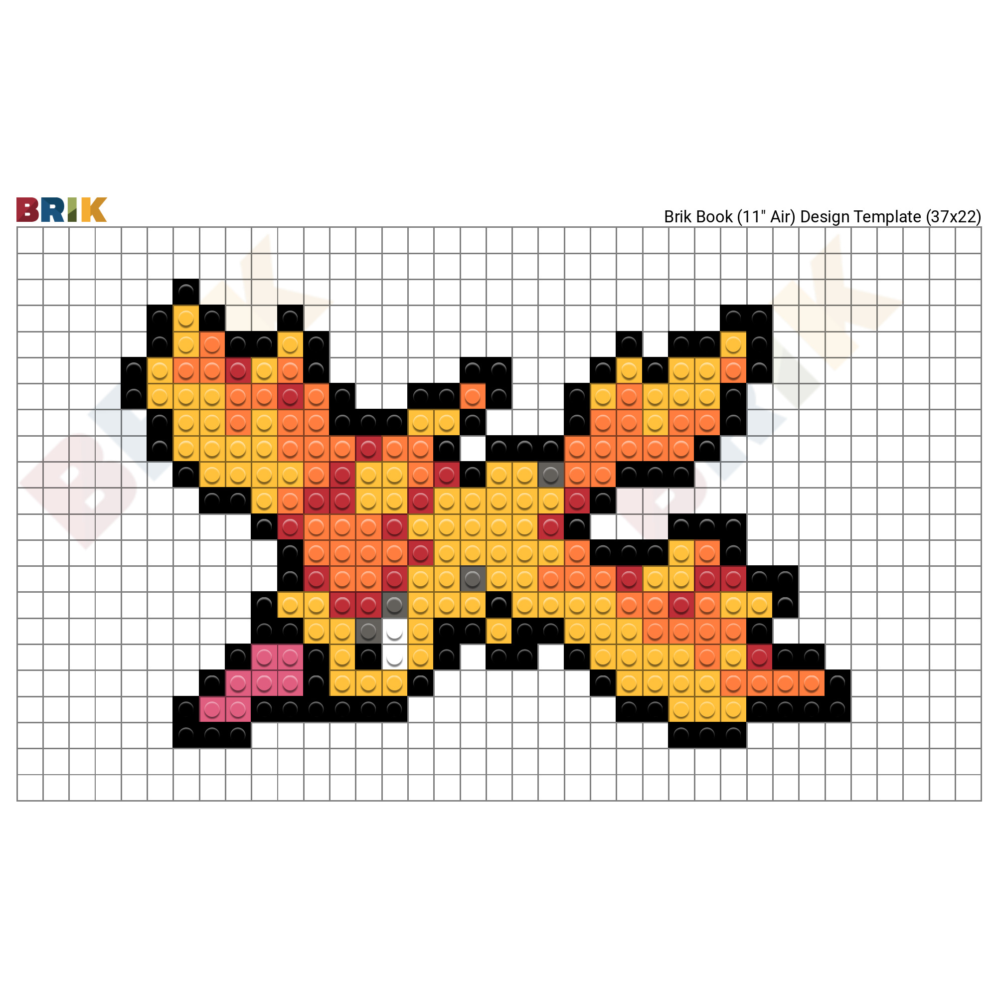 Pokemon Moltres Pixel Art Brik