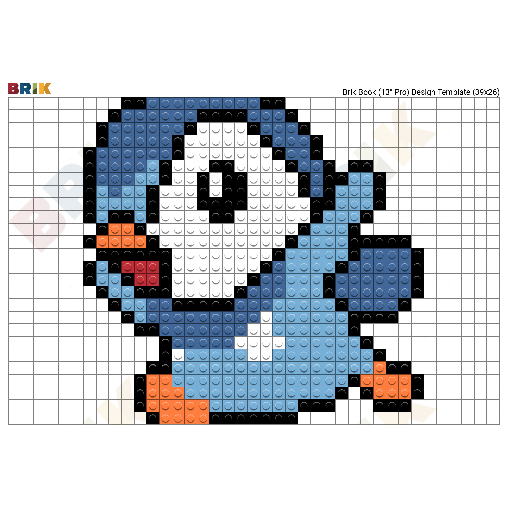 Pokemon Piplup Pixel Art Brik