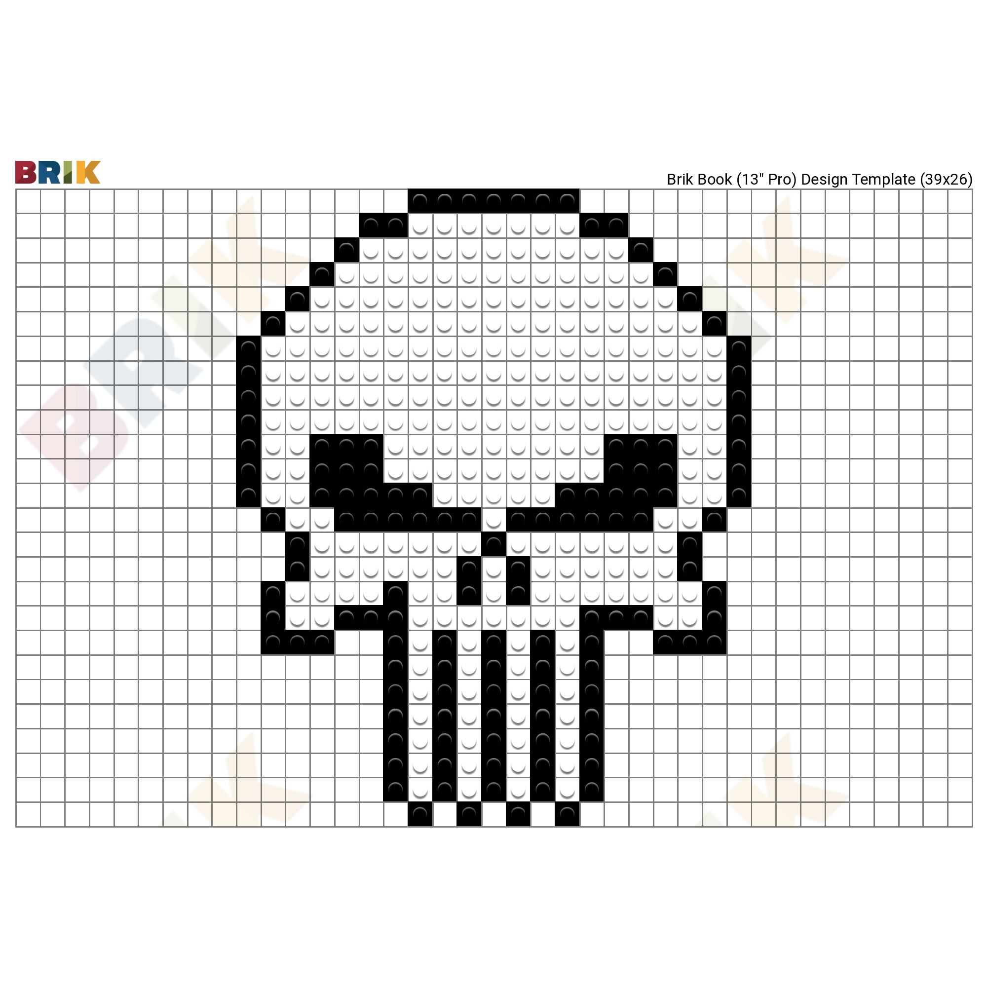 Skull pixel art grid