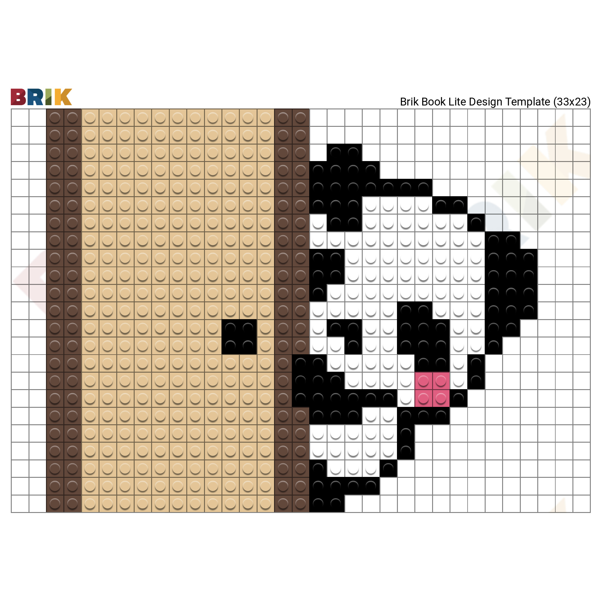 Shy Panda Bear Pixel Art Brik