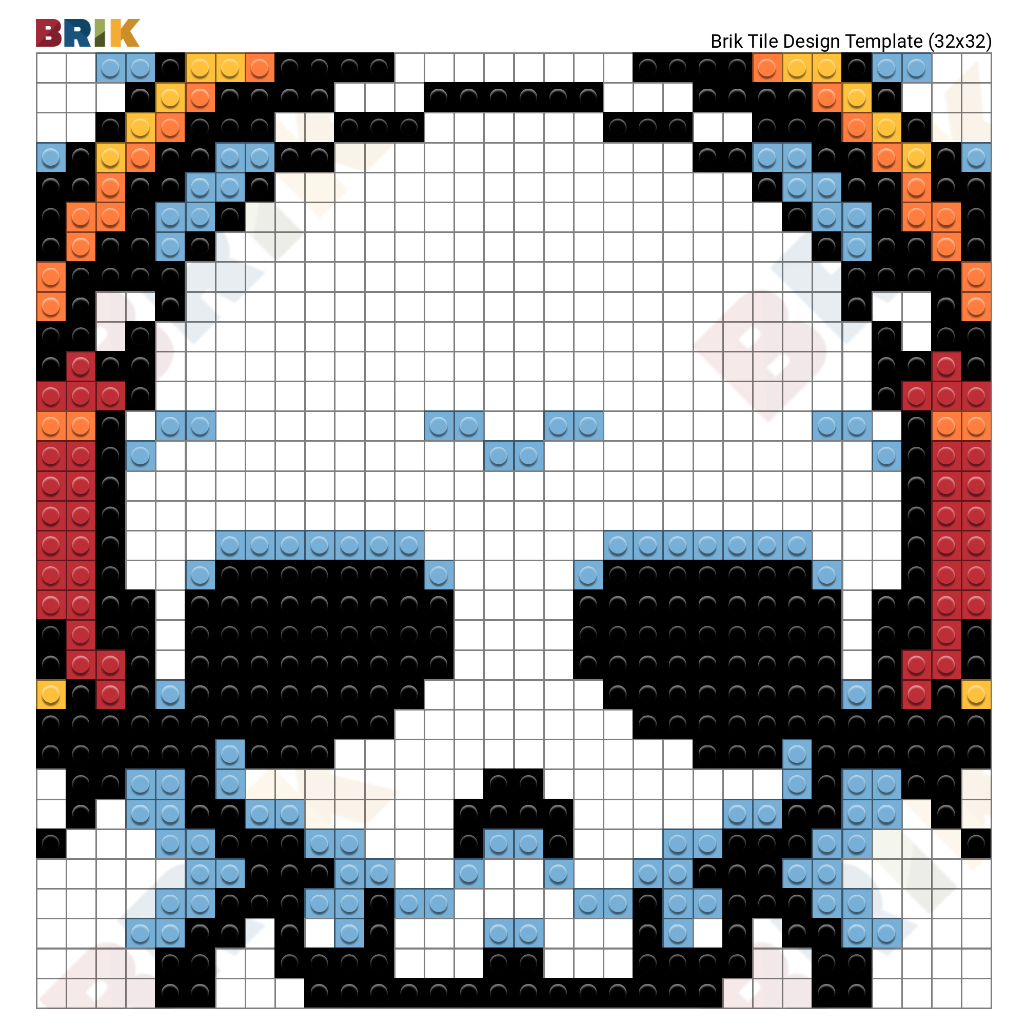 Skull pixel art grid