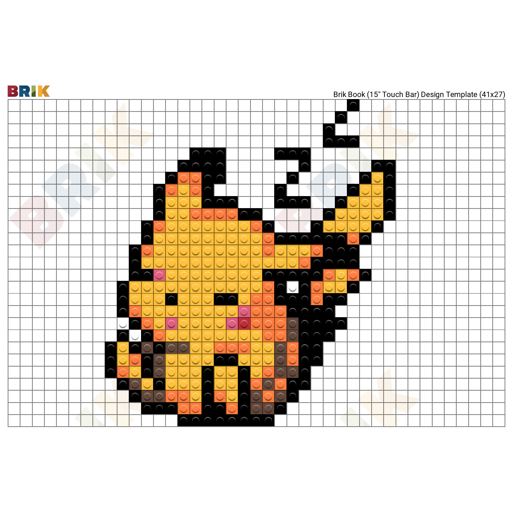 pikachu pixel art template