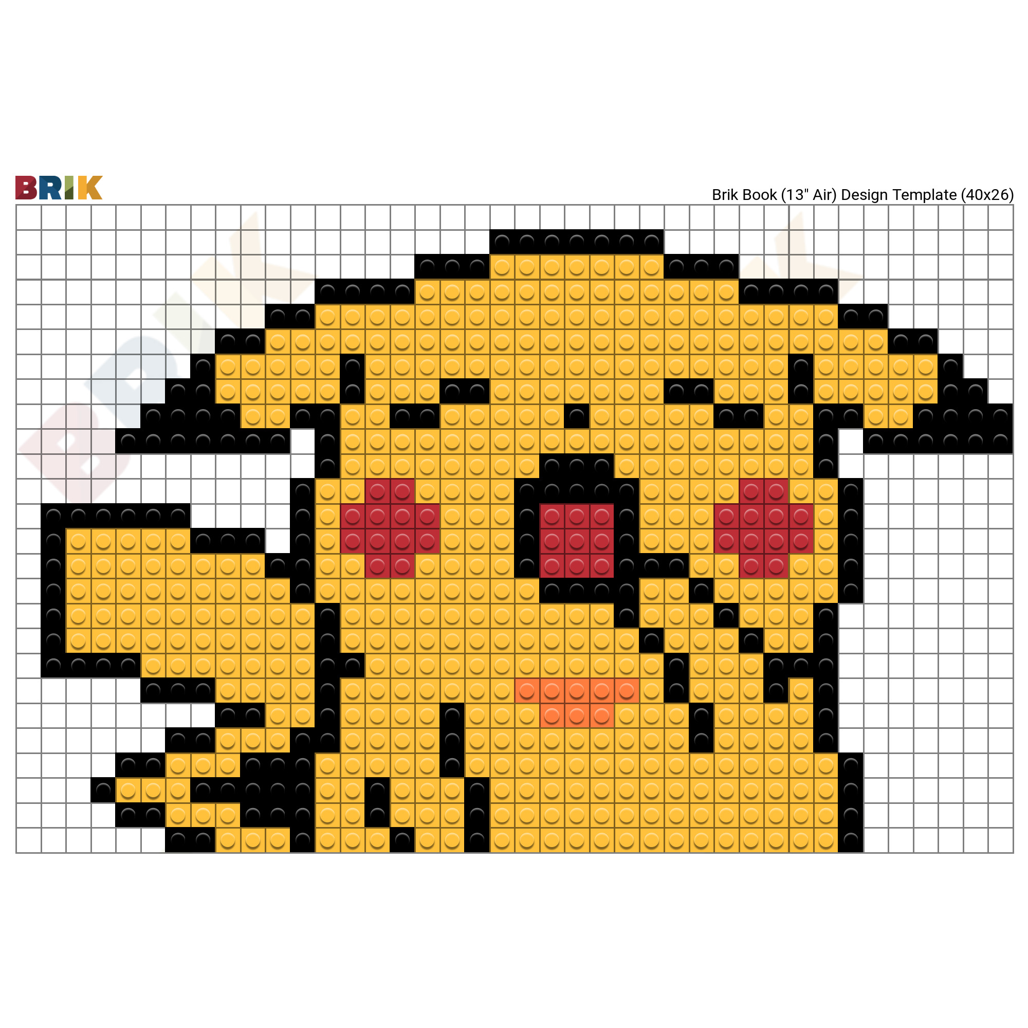 Sleepy Pikachu Pixel Art Brik