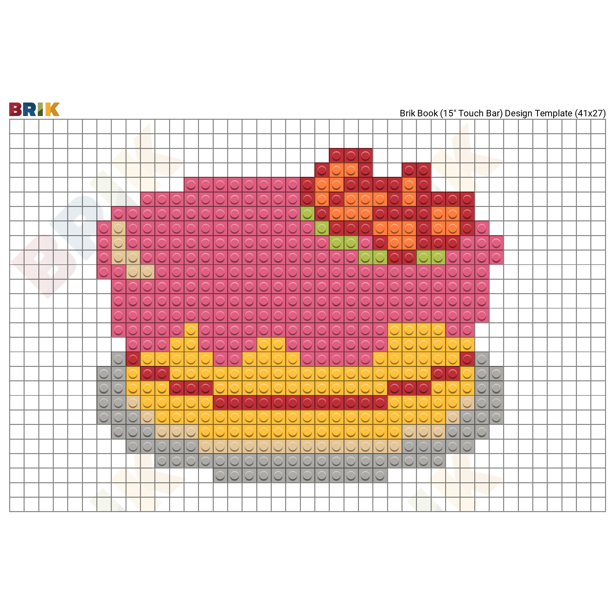 Strawberry Cake Pixel Art Brik