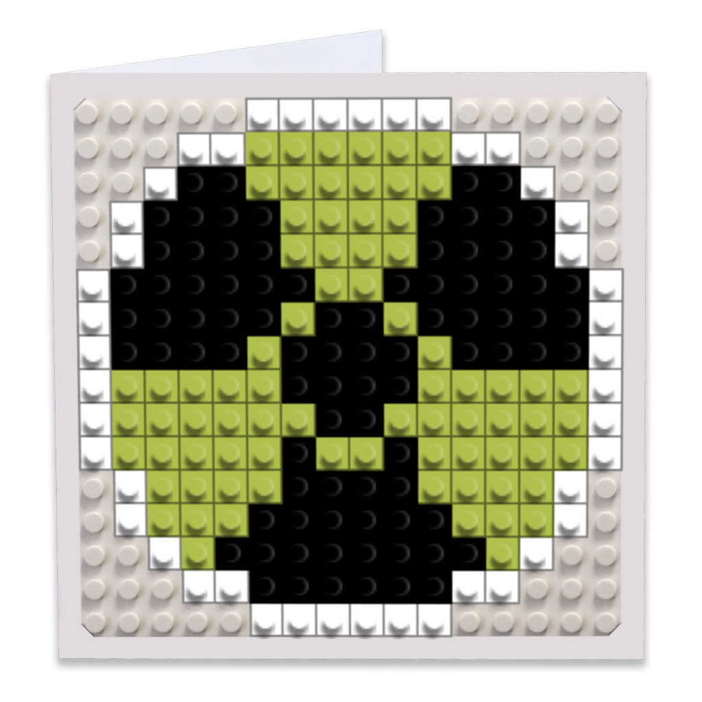 Creeper Face Pixel Art Build-On Greeting Card